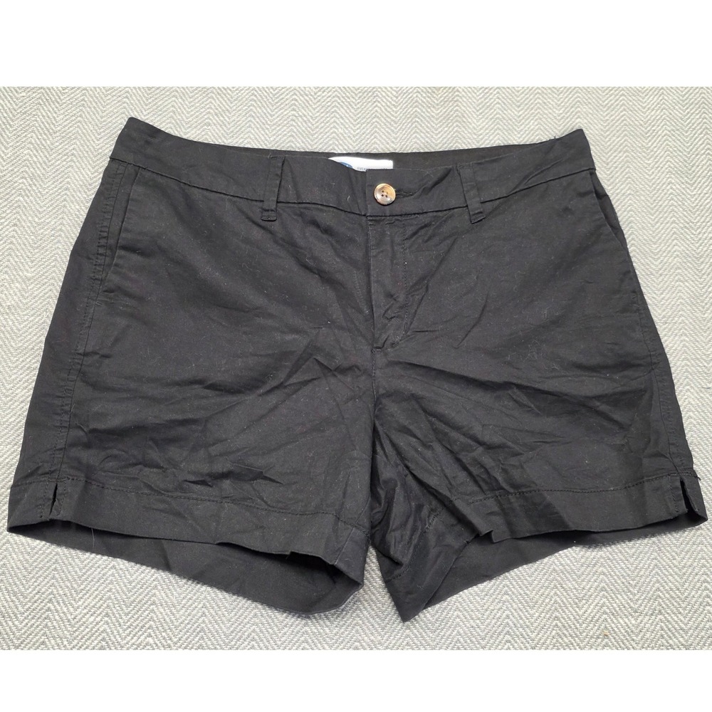 Old Navy Everyday Shorts Womens 8 Black Chino Cotton Stretch Mid Rise Casual